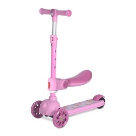 Trotineta, Jetster Plus, 3 ani+, pana la 20 kg, scaun pliabil si reglabil 4 pozitii, roti PU cu luminite, Pink