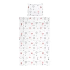 Set lenjerie pat 3 piese, bumbac ranforce, Cosy, Baloons Grey