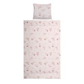 Set lenjerie pat 3 piese, bumbac ranforce, Cosy, Bunnies Beige