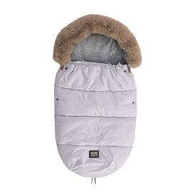 Sac termic de iarna pentru carucior, captuseala polar, impermeabil, Luxe Grey