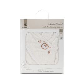 Prosop de baie cu gluga si broderie, 90 x 90 cm, 0 luni+, bumbac, White