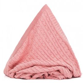 Patura tricotata 100% bumbac,100x80cm, Pink Fillikid
