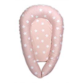 Baby Nest 3in1, 110x70x15 cm, husa bumbac ranforce, Stars Pale Blush