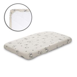 Cearceaf cu elastic pentru patut, 98 x 65 cm, 100% bumbac ranforce, Beige Jungle