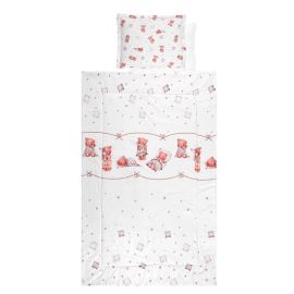 Set lenjerie pat 4 piese, bumbac ranforce, Bears & Pillows Beige