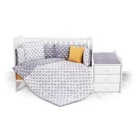 Set lenjerie pat 8 piese, bumbac ranforce, Trend, Clouds Grey