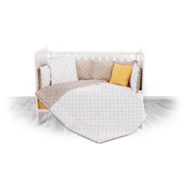 Set lenjerie pat 8 piese, 70x140 cm, bumbac ranforce, Crowns Latte