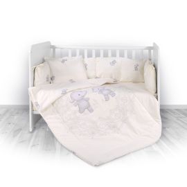 Set lenjerie pat 7 piese, Lily, bumbac ranforce, Happy Hippo Beige