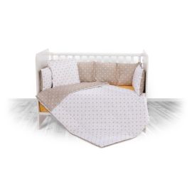 Set lenjerie pat 7 piese, Lily, bumbac ranforce, Crowns Latte