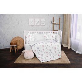 Set lenjerie pat 7 piese, Lily, bumbac ranforce, Grey Ballons
