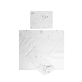 Set lenjerie pat 60 x 120 cm Tiny Dream, 3 piese, bumbac ranforce, Giraffe White
