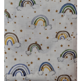 Cearceaf din muselina, 2buc./set, 120x160cm, curcubeu Kreis
