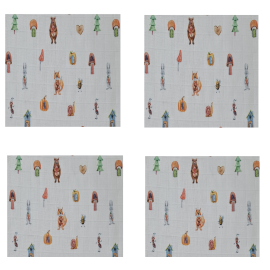 Lavete din muselina 4 buc, 40x40 cm, animale Kreis Design