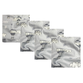 Lavete din muselina 4 buc,  40x40 cm, baloane Kreis Design