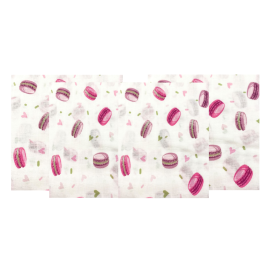 Lavete din muselina 4 buc, 40x40 cm, broscute Kreis Design