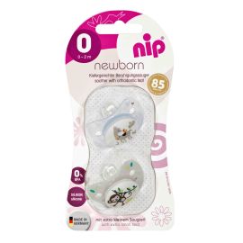 Set 2 suzete Newborn cu tetina din silicon moale, forma anatomica, tetina ortodontica, cu inel, pentru nou-nascuti (0-2 luni), nip 31304