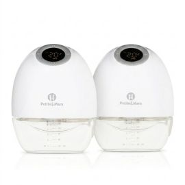 Pompa de san, Petite&Mars, Gaia Duo, Portabila, Cu 3 moduri, Panou control, Autonomie pana la 2.5 h, 9 functii de masaj, Silentioasa- 55db, Capacitate 180 ml, Alb