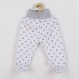Pantalonasi, New Baby, Cu botosei, Marime 56, Din bumbac 100%, Classic II Grey with stars