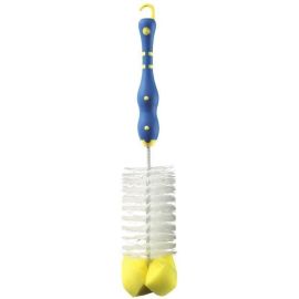 Perie pentru biberoane standard si cu gat larg, cu burete si maner antialunecare, 0+ luni, nip 37010