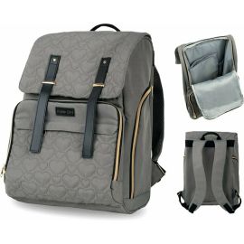 Rucsac pentru mamici, FreeON, Gold, Cu multiple compartimente si salteluta de schimbat, 30 x 22 x 42 cm, Grey