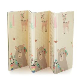 Covoras de joaca, Petite&Mars, Reversibil, Include geanta pentru transport, Pliabil si impermeabil, Non-toxic, 197 x 147 x 1 cm, Animale, 0 luni+, Multicolor