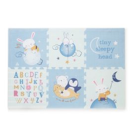 Covoras puzzle, Petite&Mars, Din spuma, Format din 6 piese reversibile, 116x174x1.5 cm, Multicolor