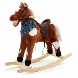 Calut balansoar din plus, Baby Mix, Cu efecte de miscare a gurii si a cozii, Cu melodie de cowboy si efect de galop, Maro Inchis