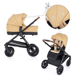 Carucior 2 in 1, Petite&Mars, Trails Heritage Bee, Editie limitata, Cu protectie de picioare si salteluta suplimentara, De la nastere, Sustine pana la 22 kg, Roti mari cu suspensie, Galben