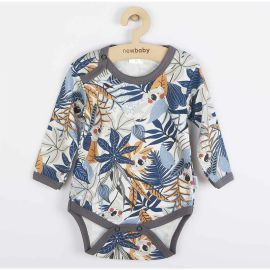 Body cu maneca lunga, New Baby, Cu capse, Marime 62, Din bumbac 100%, Rebel Graphite