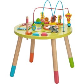 Masuta de activitati, Free2Play, Din lemn, Cu xilofon, Sortator de forme, Oglinda, Inaltime 48 cm, Multicolor