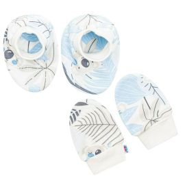 Set botosei si manusi, New Baby, Marime 56, Din bumbac 100%, Lovely Blue