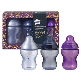 Set biberoane Cer Instelat Tommee Tippee, 260 ml, 3 buc, 0luni+ Mov