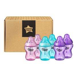 Set biberoane  ONL Fete Tommee Tippee 260 ml, 6 buc, 0luni+,  Multicolor