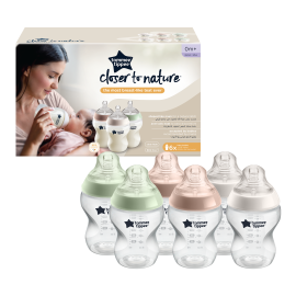 Biberon Tommee Tippee Closer to Nature, 260 ml, PP, 0 luni +, 6 buc