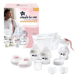 Set de pornire pentru alaptare Tommee Tippee Made for Me 2022: pompa de san manuala si accesorii, 0 luni +