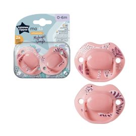 Tommee Tippee Suzeta de noapte Roz, design ortodontic simetric, fara BPA, include cutie de sterilizare 18-36 luni, 2 buc