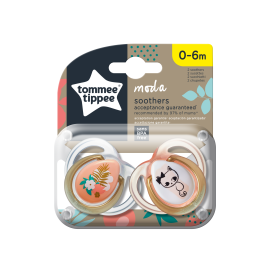 Suzeta ortodontica Tommee Tippee Moda, 0-6 luni, Alb / Portocaliu, 2 buc