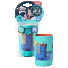 Cana Tommee Tippee 360 Beaker Ecomm, 250 ml, 12 luni +, Balenuta, Turcoaz, 1 buc