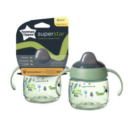Cana Tommee Tippee Sippee cu protectie BACSHIELD ™ si capac, 190 ml, 4 luni +, Verde, 1 buc