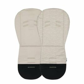 Salteluta pentru carucior, Petite&Mars, Foamy, Din spuma cu memorie, 86 x 42 cm, Reversibila, Universala, Design balenute, Bej