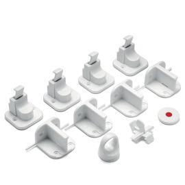 Pachet economic 4 incuietori magnetice pentru sertare si usi de dulapuri REER 51020 