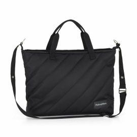 Geanta pentru mamici, Petite&Mars, Mia , Compartimente multiple, Buzunare interioare si exterioare- inclusiv termice, Curea de umar, Sistem de prindere pe carucior, 38 x 27 x 14 cm, Negru