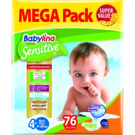 Scutece Babylino Sensitive Megapack Maxi N4+ 76 buc