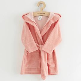 Halat de baie, New Baby, Pentru copii, Cu buzunare, Cu cordon, Marime 80/86, Dim bumbac 100%, Comfortably pink