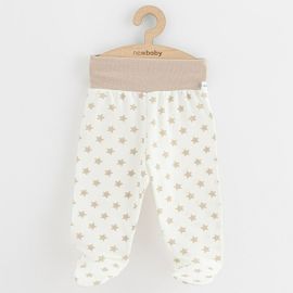 Pantalonasi, New Baby, Cu botosei, Marime 62, Din bumbac 100%, Classic II Beige Stars