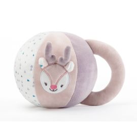 Prima minge a bebelusului, Petite&Mars, Moale, Cu sistem de prindere facil, Caprioara Suzi, Roz