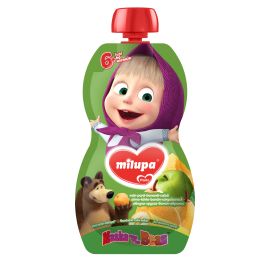 Piure Milupa de fructe Masha (mere, pere, banana, caise), 100g, 6luni+