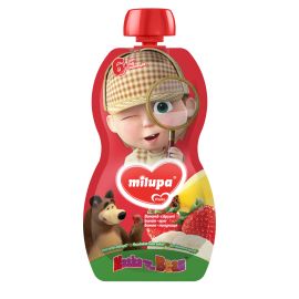 Piure Milupa de fructe Masha (banane, capsuni), 100g, 6luni+