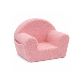Fotoliu din burete, New Baby, Pentru copii, Cu buzunar lateral, Cu Husa detasabila, Din materiale certificate Oeko Tex Standard 100, Teddy Pink