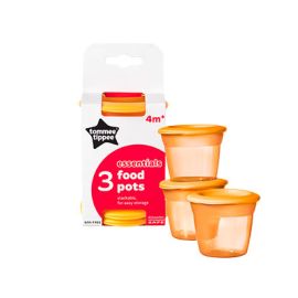 Recipiente de stocare hrana cu capac, Tommee Tippee, 3 buc, Portocaliu
